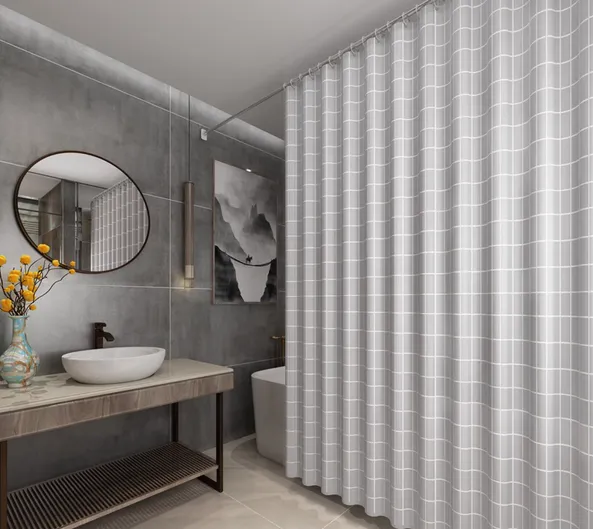 Thickened Gray Shower Curtain