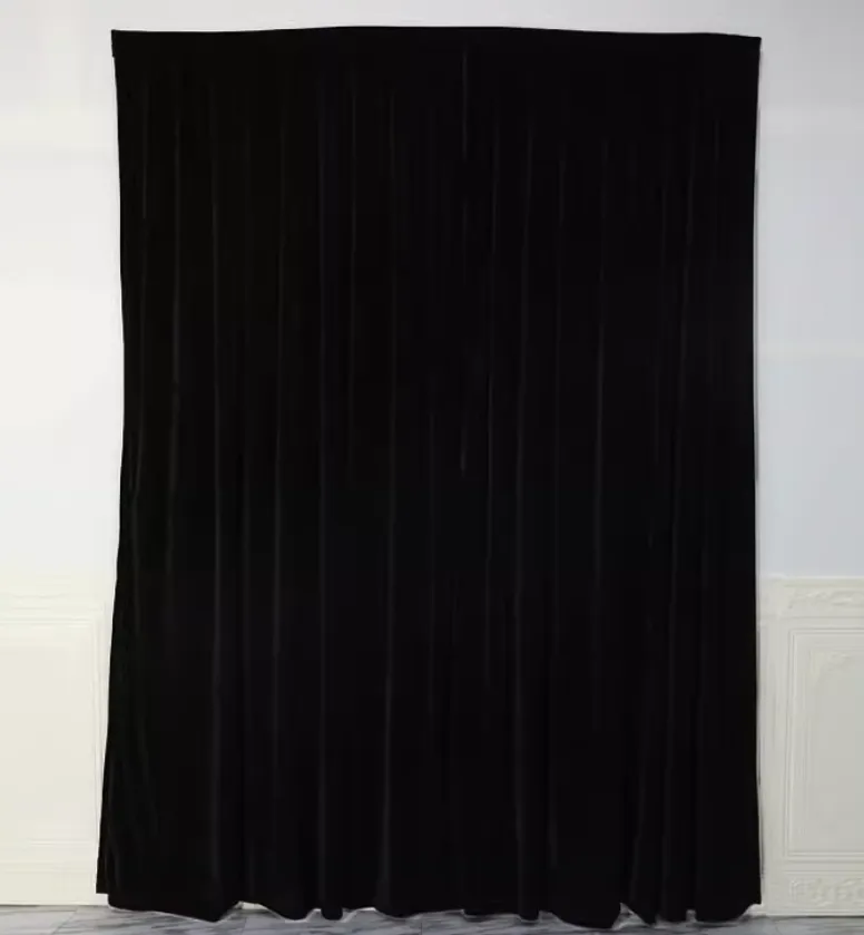 black stage curtain