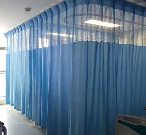 Antibacterial Cubicle Curtain Fabric with Mesh Top