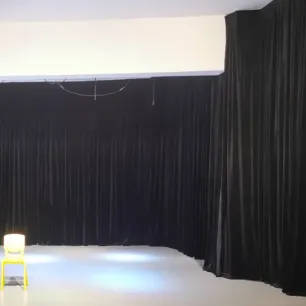 black stage curtain